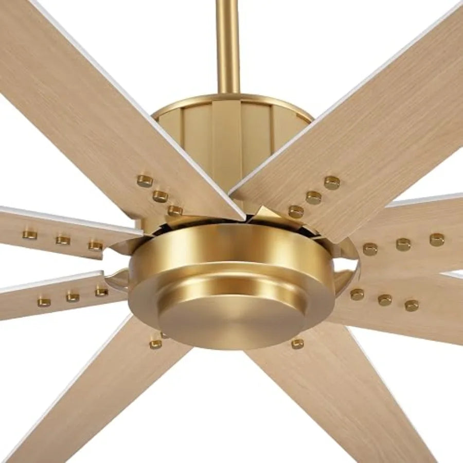 Ceiling Fan Without Light, 6-Speed DC Motor, Oak Blades