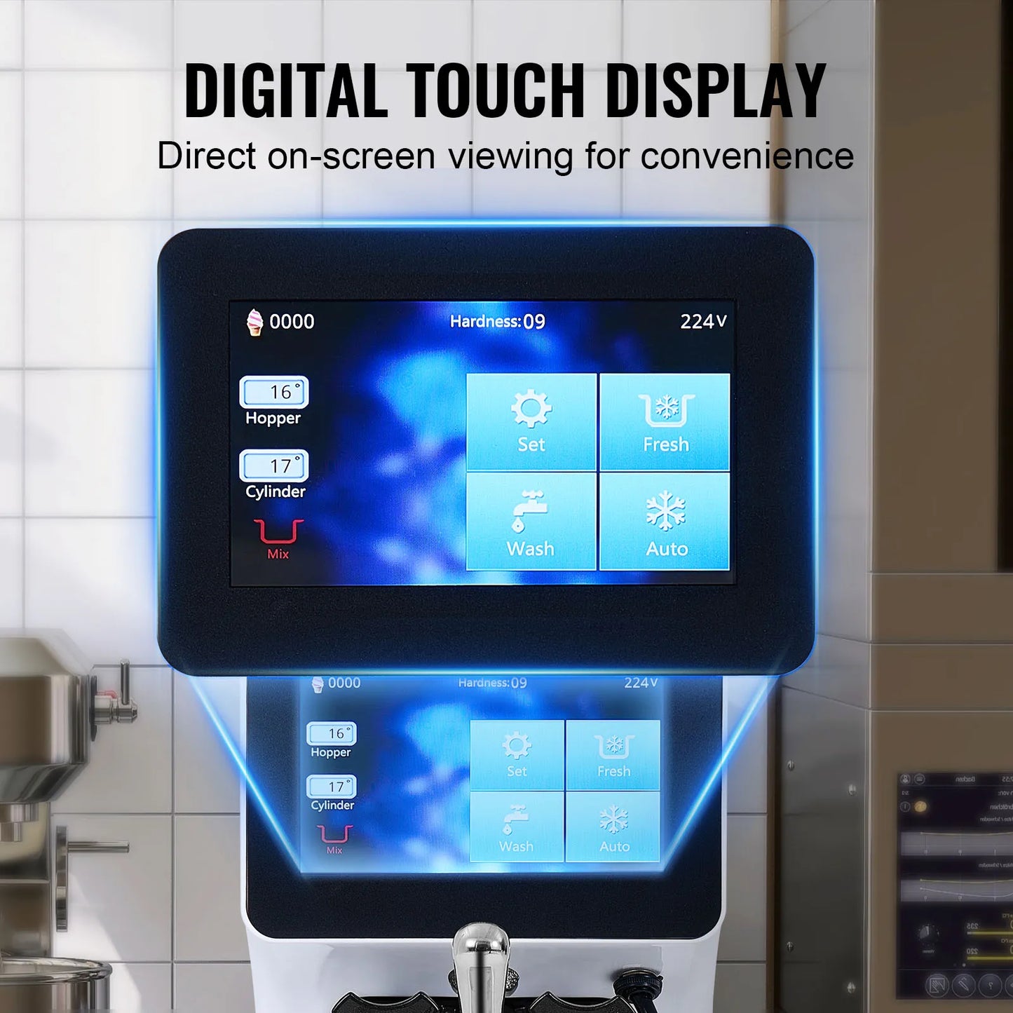 SucceBuy Commercial Soft Serve Ice Cream Machine Countertop Single Flavor
