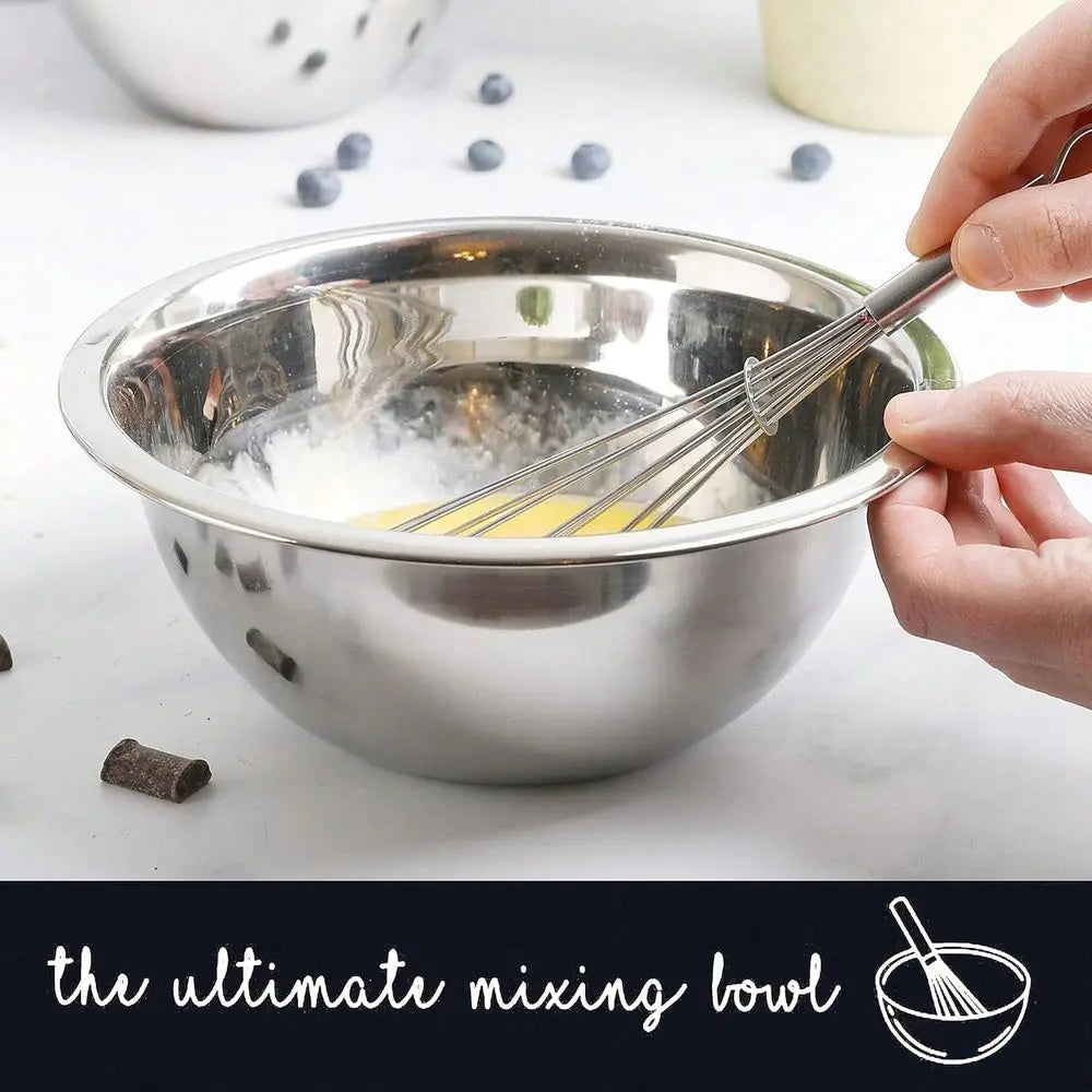Stainless Steel Nesting Mixing Bowls Five Piece Set by S And B Enterprise