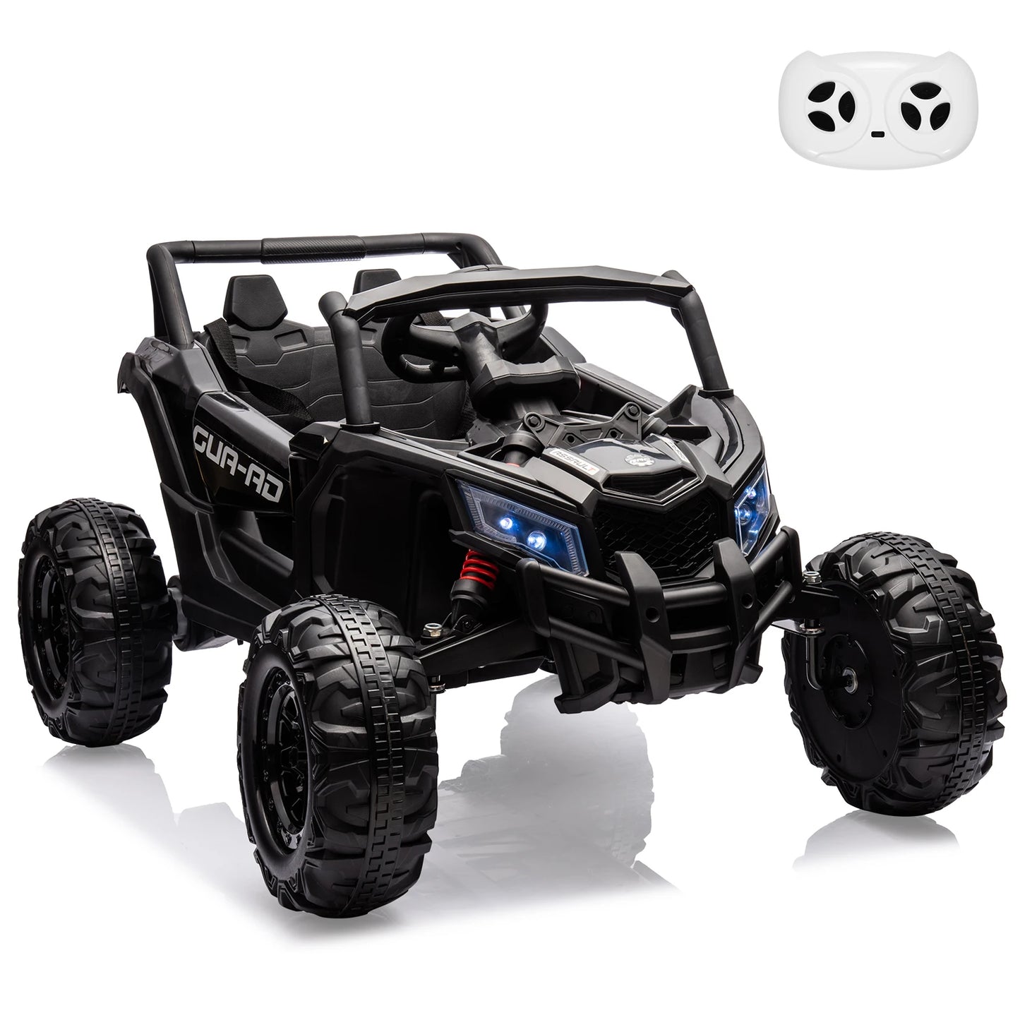 S And B Enterprise 24V kids ride-on UTV (2-seater) in black with LED lights and remote control
