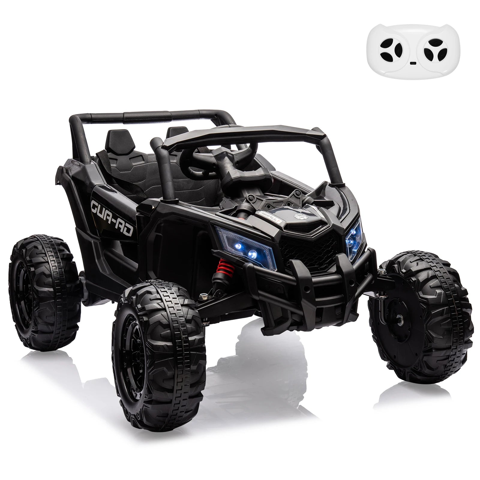 S And B Enterprise 24V kids ride-on UTV (2-seater) in black with LED lights and remote control