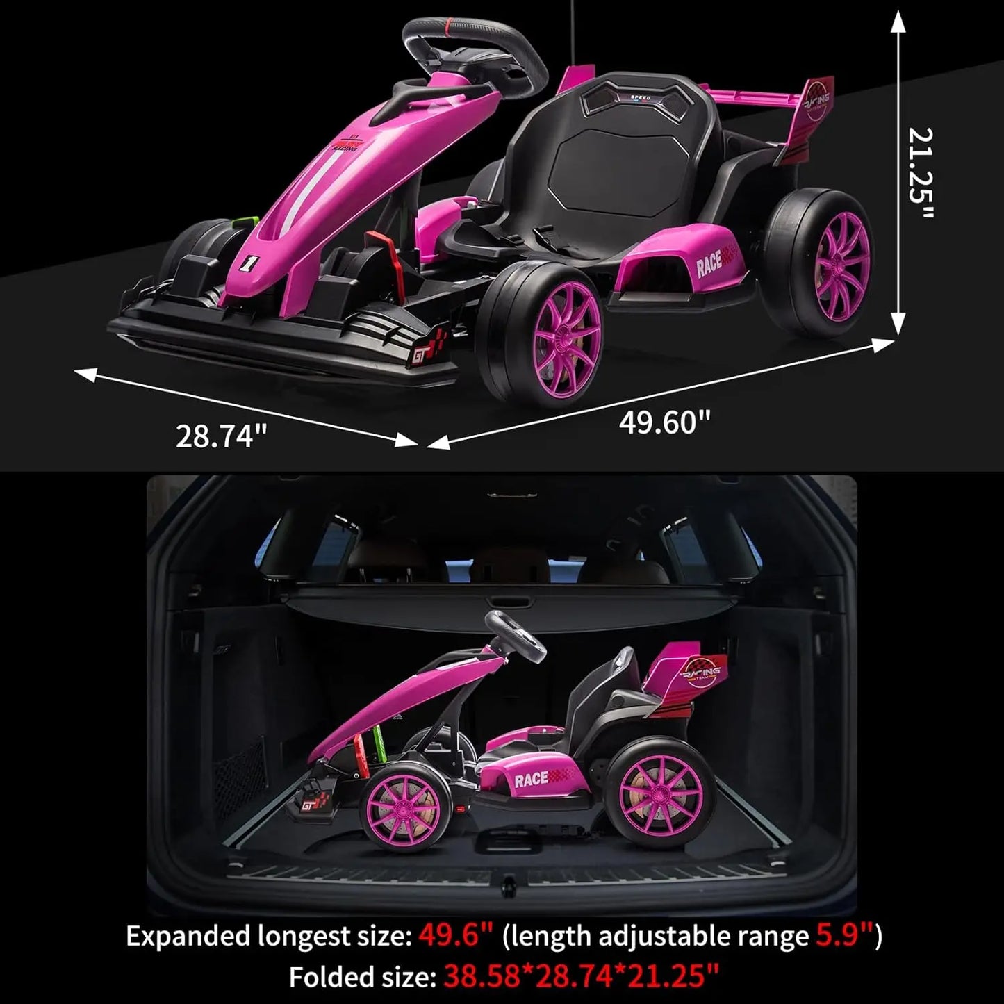 HiMISSE 24V Electric Ride On Car For Kids Drift Kart