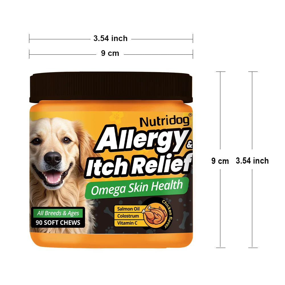 Nutridog Allergy Relief Dog Chews Omega 3 Vitamin C Support by S And B Enterprise