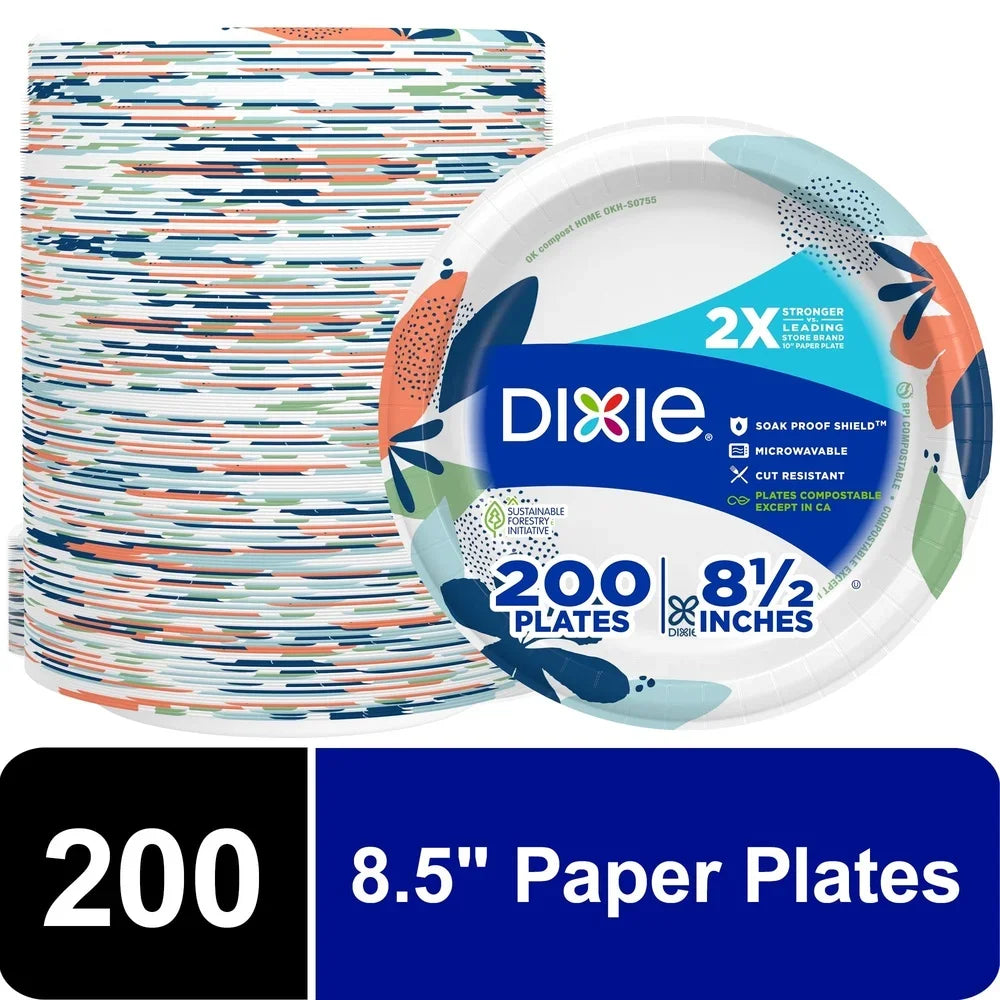 Disposable Paper Plates Compostable Microwave Safe Leak Resistant Party Picnic