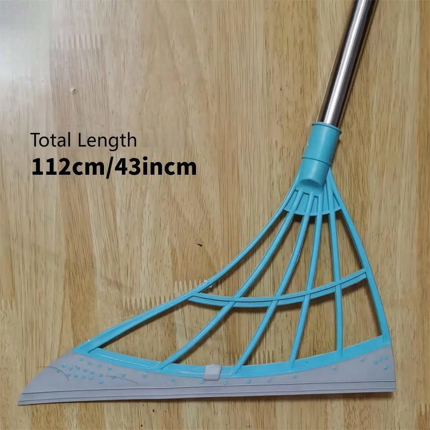 Multifunctional Magic Broom Extended Thickened Edition 112cm/43 Inch Lengten Stainless Steel Handle Rubber Strip Silicone Strip Floor Sweeper Car Wiper Lazy Broom Suitable For: Kitchen/Toilet/Living Room/Bathroom/Car/Sweeping