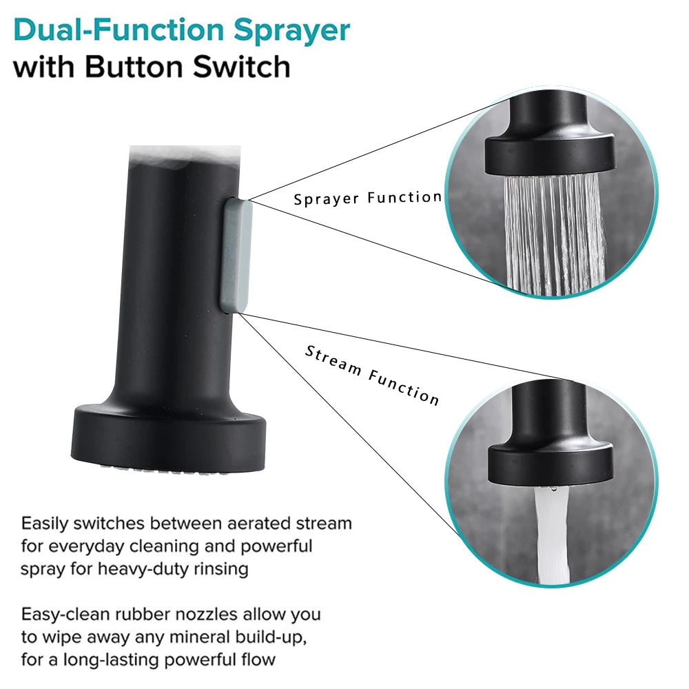 Rozin Pull Down Kitchen Faucet With 360 Swivel Sprayer