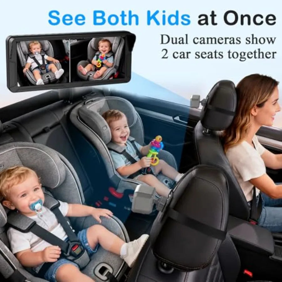 Baby Car Camera For Two Kids HD 1080P Dual Monitor by S And B Enterprise