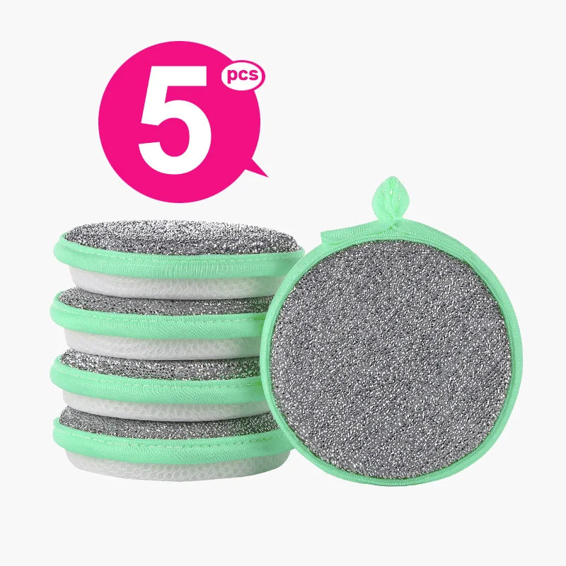 10/5/3PCS Double Side Dishwashing Sponge Dish Washing Brush Pan Pot Dish Wash Sponges Household Cleaning Reusable Kitchen Tools by S And B Enterprise