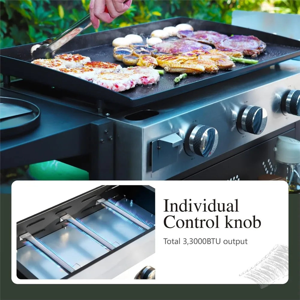 Ceramic Coated Cast Iron Griddle Portable Propane Grill 33000 BTU by S And B Enterprise