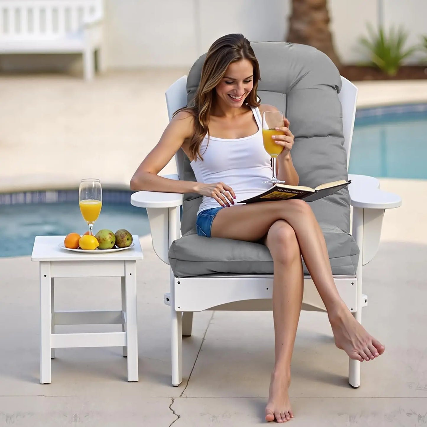 Water-Resistant Outdoor Cushion For Adirondack Chairs With PP Cotton