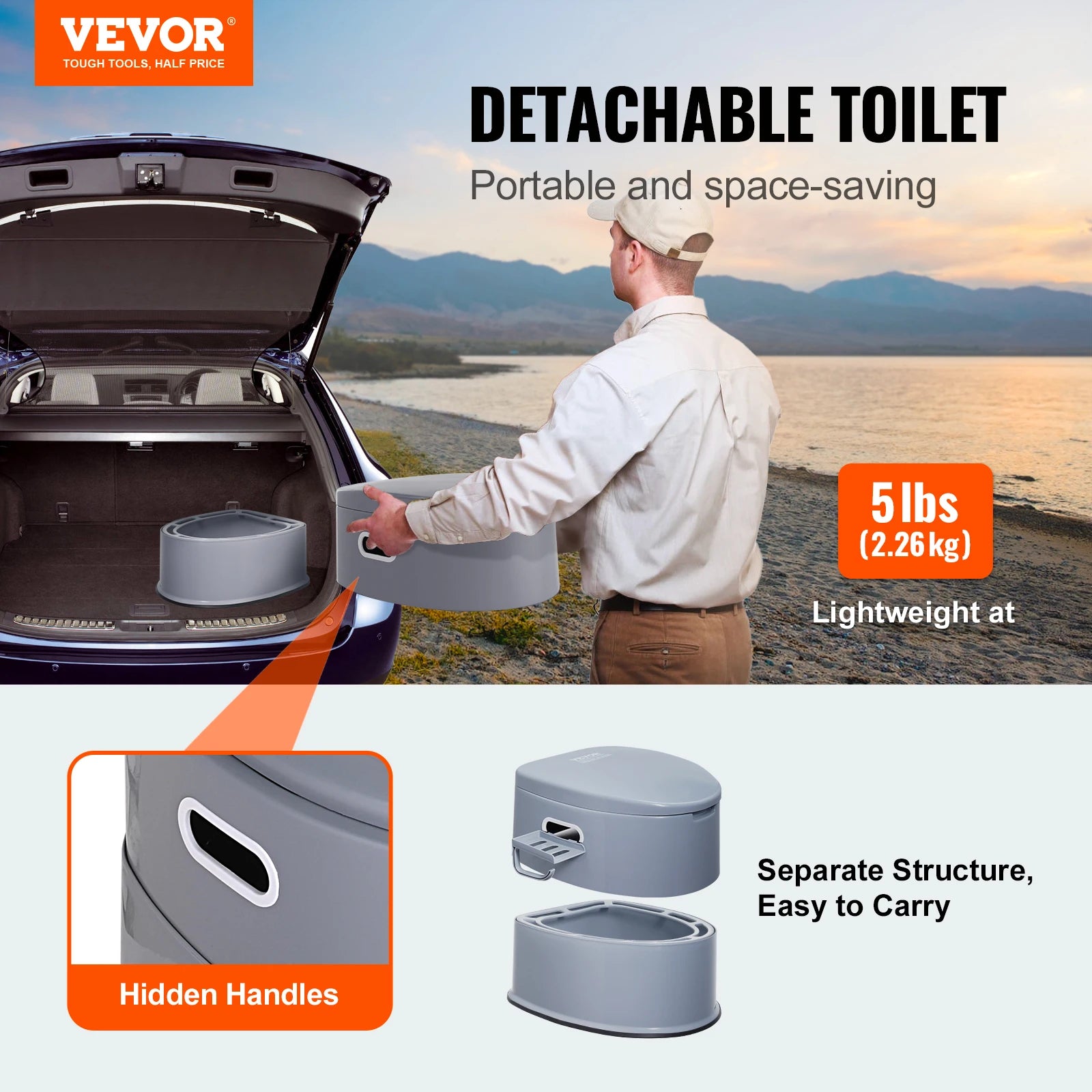 SucceBuy Portable Toilet for Camping Porta Potty with 1.3G Detachable Inner Bucket TravelToilet for OutdoorCamping LongRoad Trip by S And B Enterprise