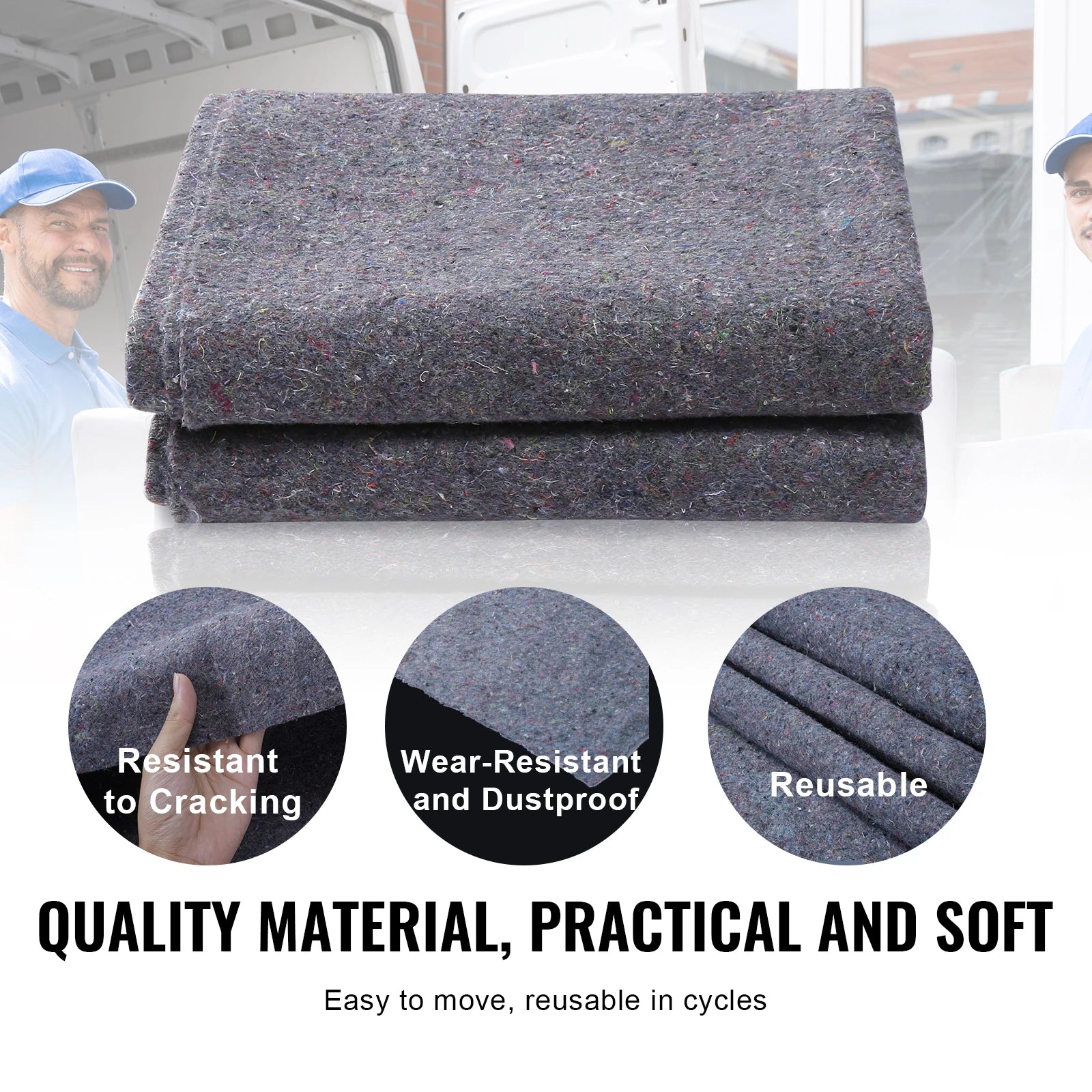 SucceBuy 12/24Packs Moving Blanket Recycled Cotton Heavy Duty Packing Shipping Mover Pads for Protect Furniture Floor Appliances by S And B Enterprise