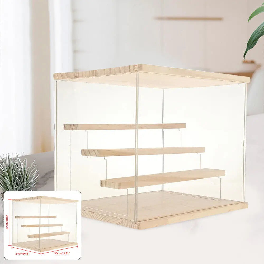 Clear Acrylic Display Case Countertop Box Organizer Dustproof Showcase by S And B Enterprise