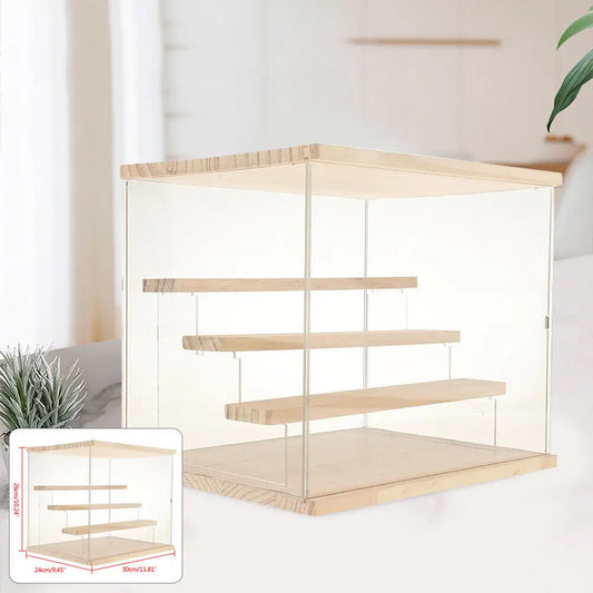 Clear Acrylic Display Case Countertop Box Organizer Dustproof Showcase by S And B Enterprise
