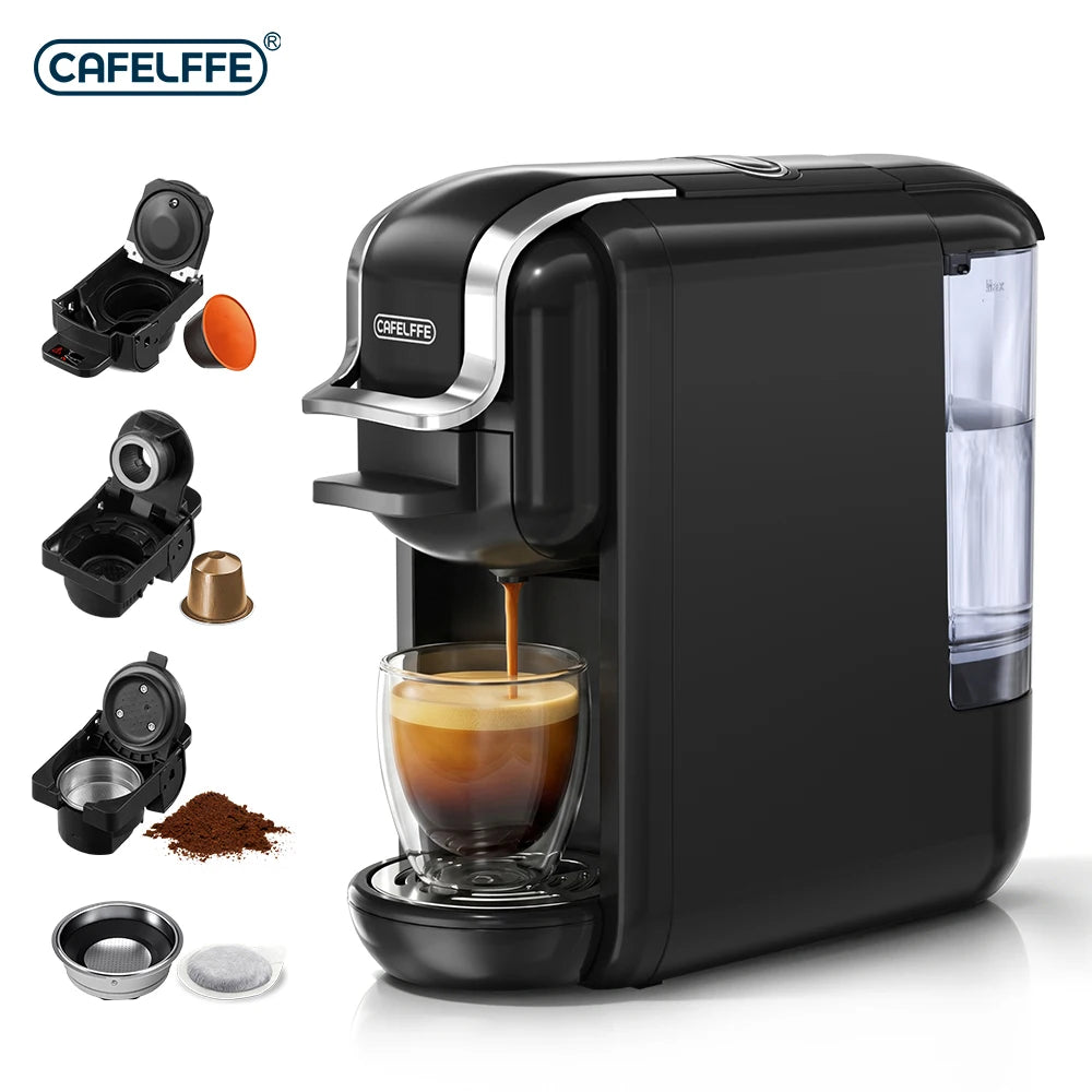 CAFELFFE MK-603 Capsule Coffee Machine with 4 Adapters, 19Bar Hot Cold Brew Espresso Maker For NES/DG/ESE and Coffee Grounds by S And B Enterprise
