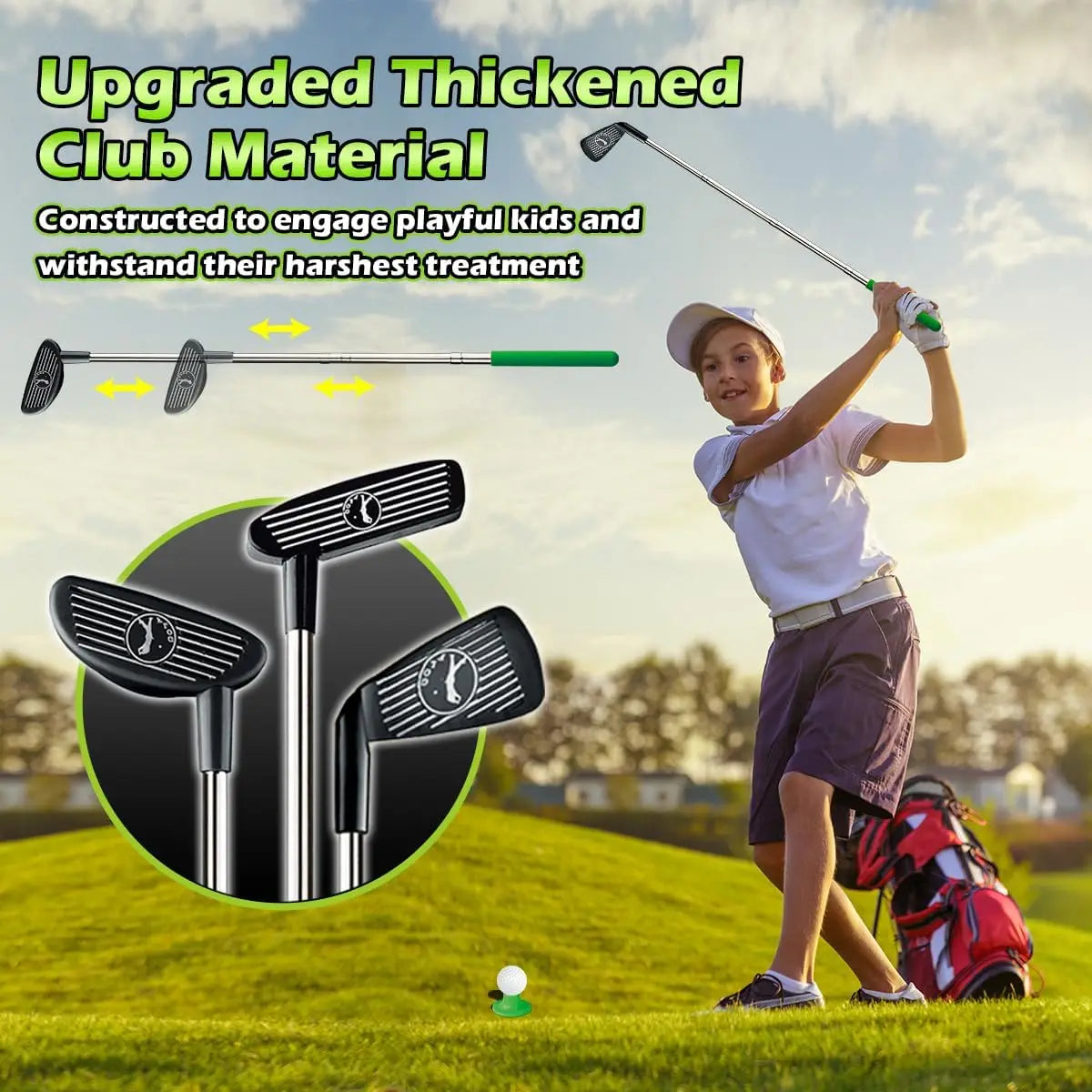 VATOS Kids Toy Golf Set Auto Return Night Light Balls