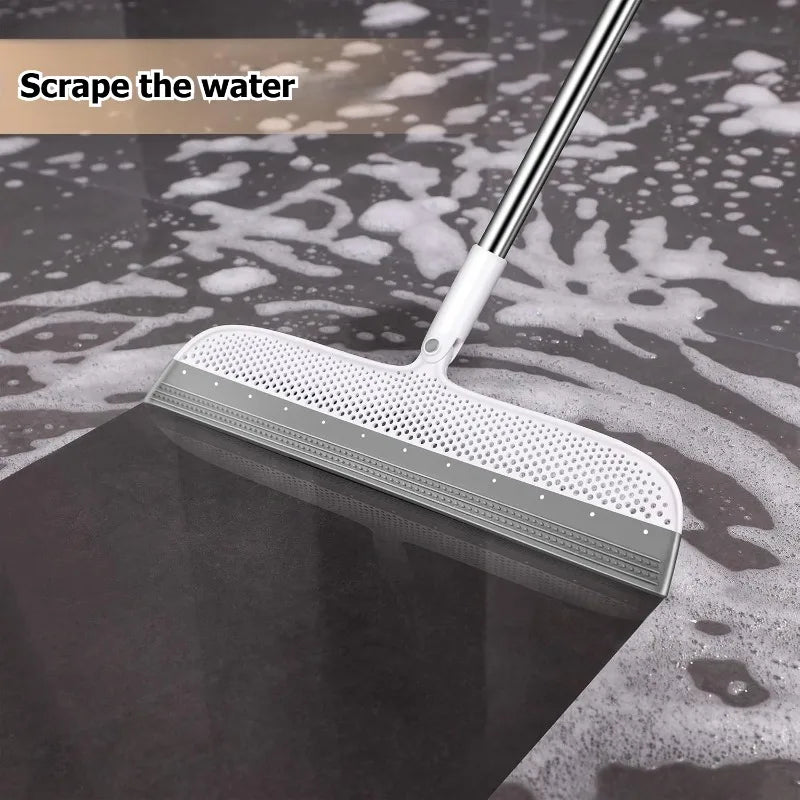 Magic Silicone Broom Set With Detachable Head And Dustpan Scraper by S And B Enterprise