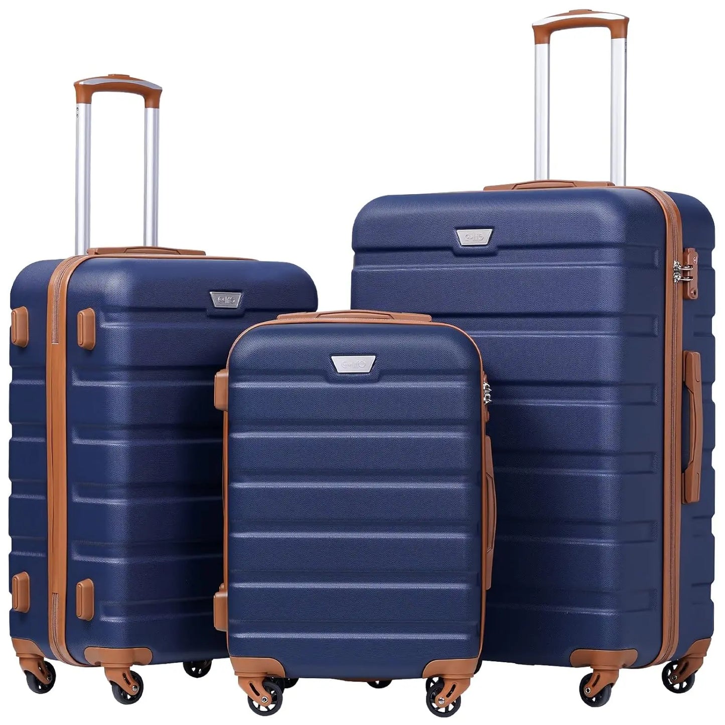 3 Piece Lightweight Durable Hardshell Luggage Set 360° Spinner Wheels TSA Approved Lock Suitcases, Customize by S And B Enterprise