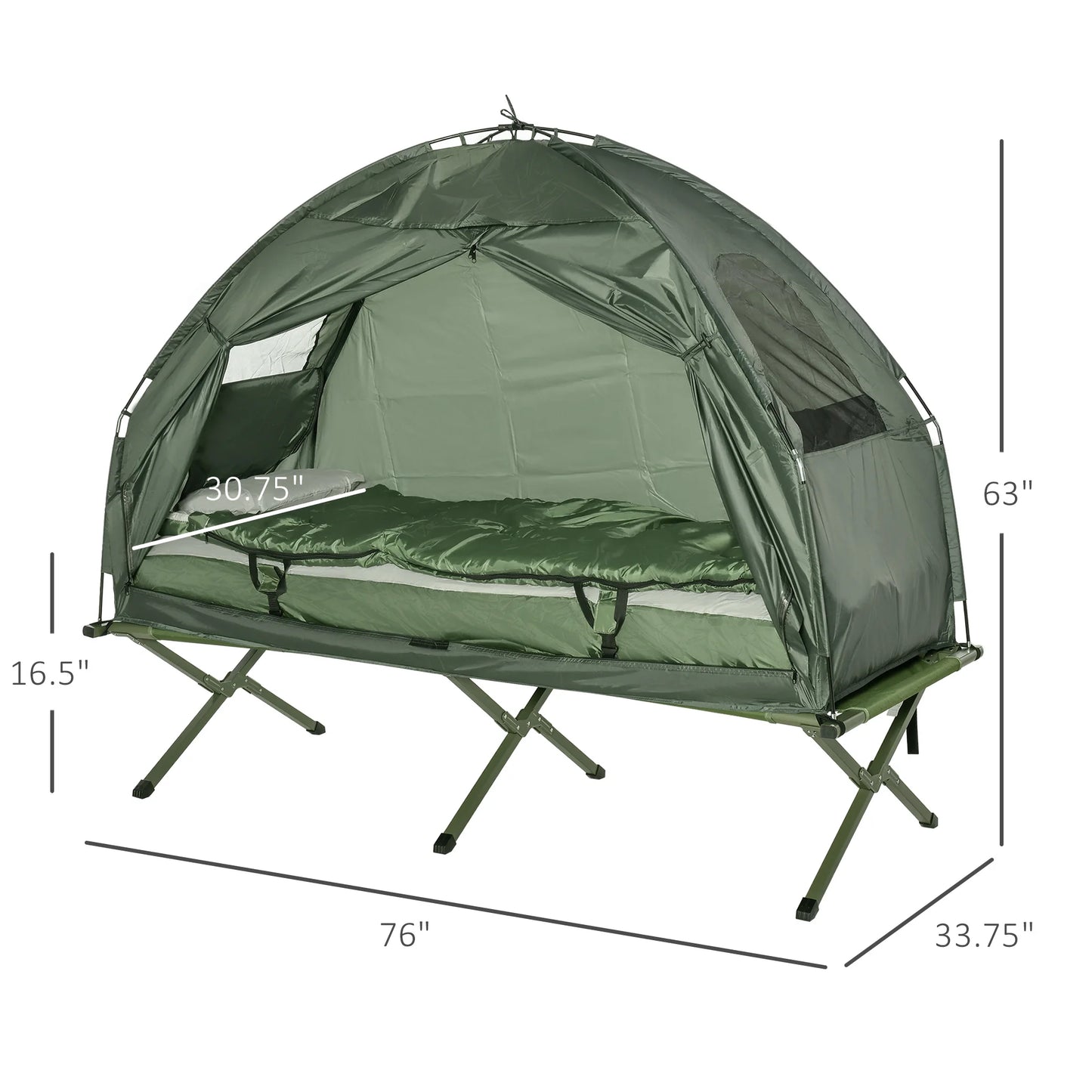 All In One Camping Tent Cot Combo With Air Mattress