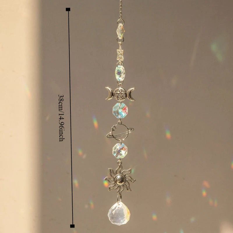 Crystal Wind Chime Rainbow Maker Sun Catcher Dream Catcher Pendant Home Garden Decor Wind Chime, Holiday, Festival, Home Decor, by S And B Enterprise
