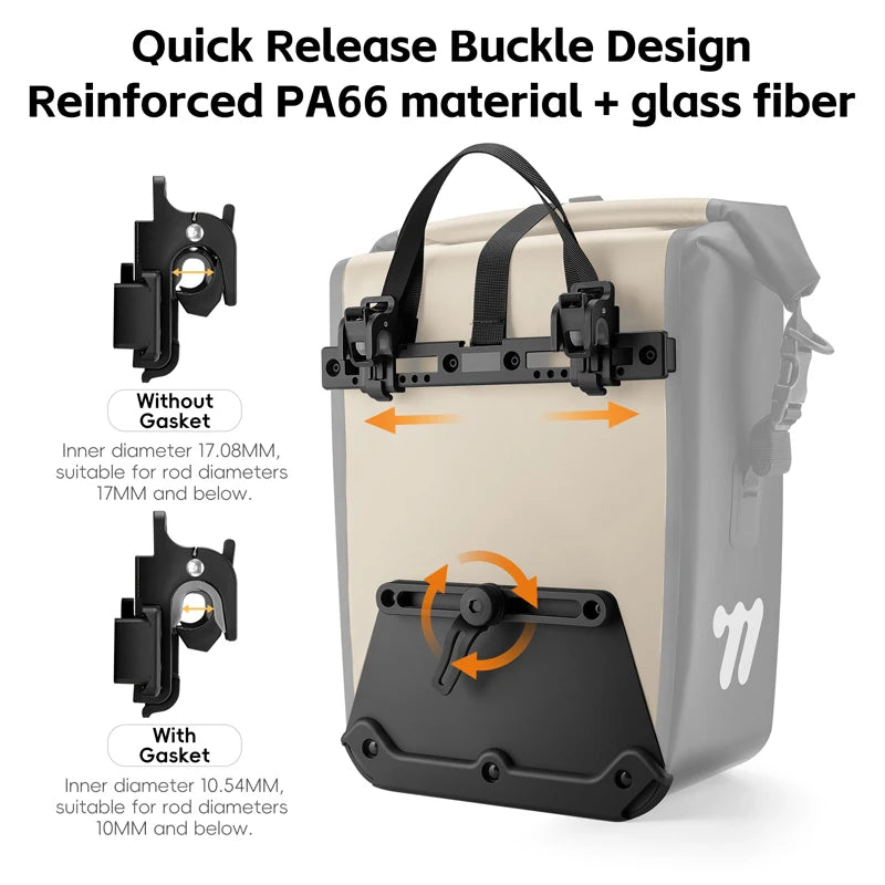 Bike Pannier Bag Waterproof Rear Trunk With Quick Release Buckle
