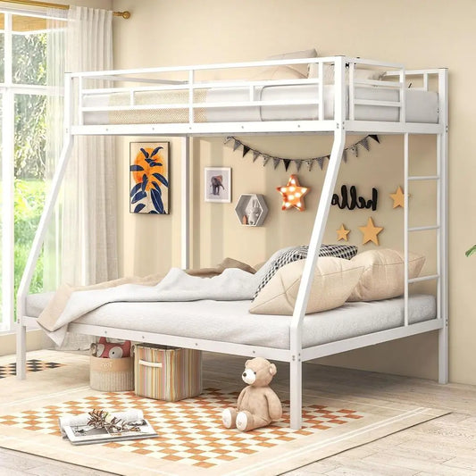 Space Saving Metal Bunk Bed With Ladder And Steel Support