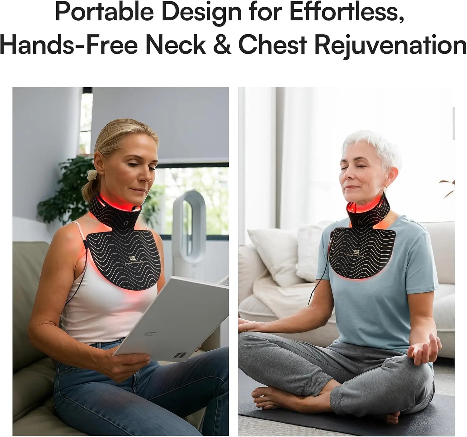 Red Light Therapy Mask Neck Decollete 850nm NIR Anti Aging Three Light Modes by S And B Enterprise