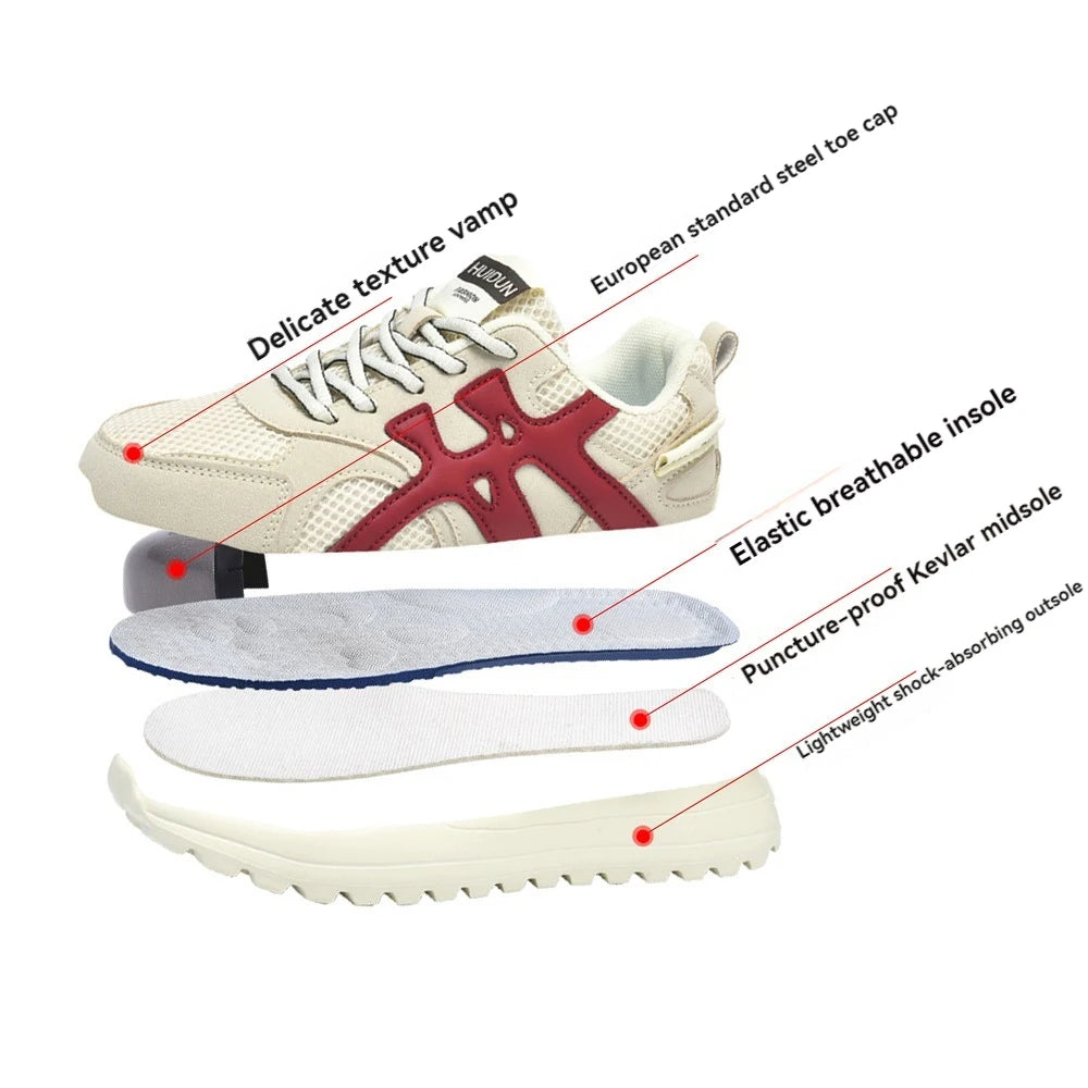 Lightweight Women Work Safety Shoes Breathable Non Slip Sneakers