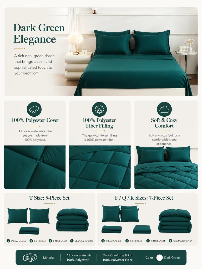 EasYum Bedding Sets 5 To 7 Piece Comforter Sheet Pillowcases by S And B Enterprise