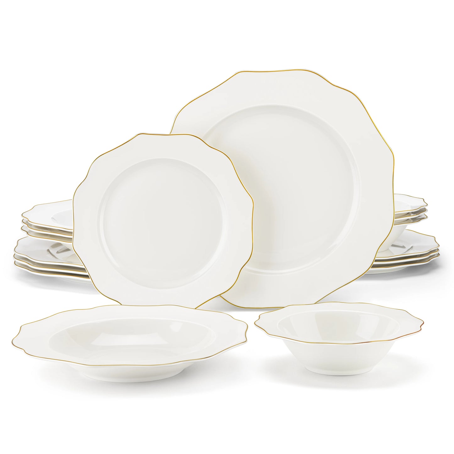 MALACASA Nordic Porcelain Tableware Set With Bowls And Plates by S And B Enterprise