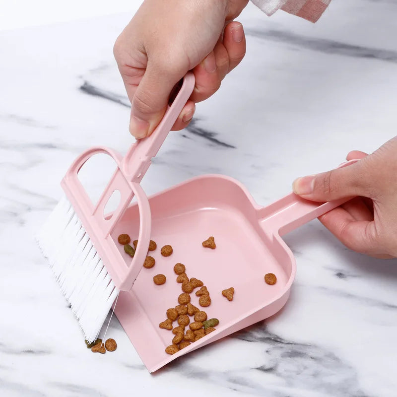 Mini pink desk broom and dustpan set by S And B Enterprise for stocking stuffers