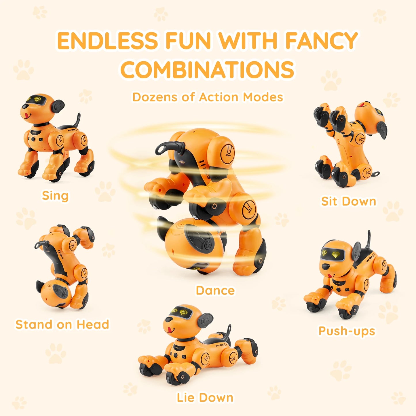 SucceBuy RC Robot Dog Toy Programmable Smart Robotic Pet