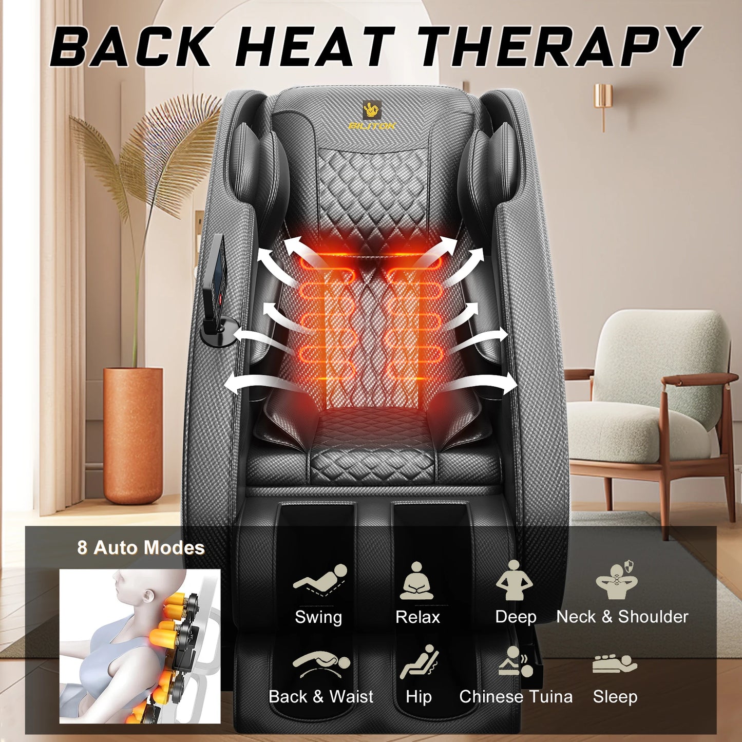 BILITOK Massage Chair Recliner With Bluetooth Zero Gravity And Heating
