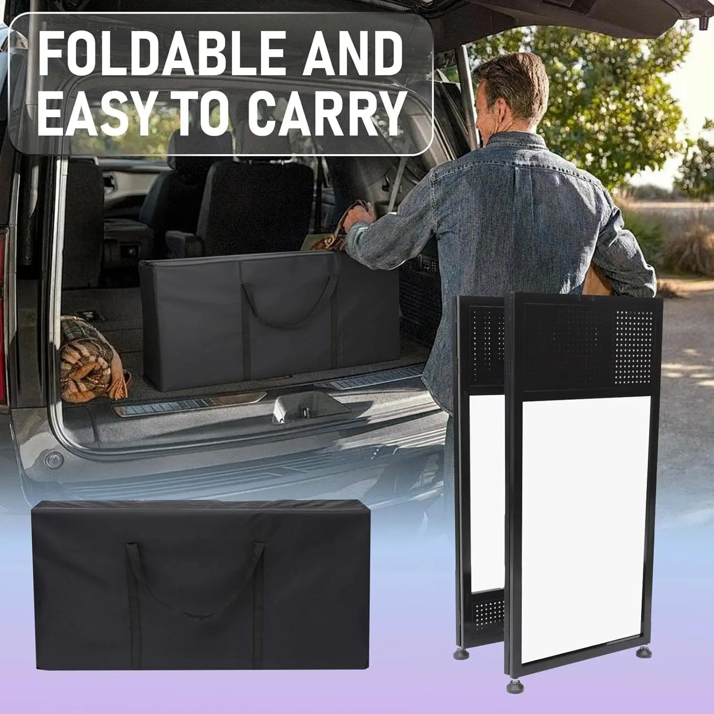 Portable DJ Booth Table With Double Deck Stand For Events