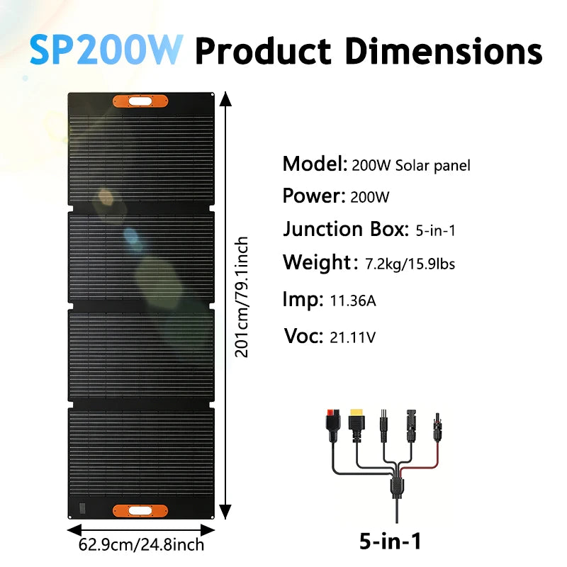 CHUBAN 200W Foldable Solar Panel IP68 Charger For RV Camping