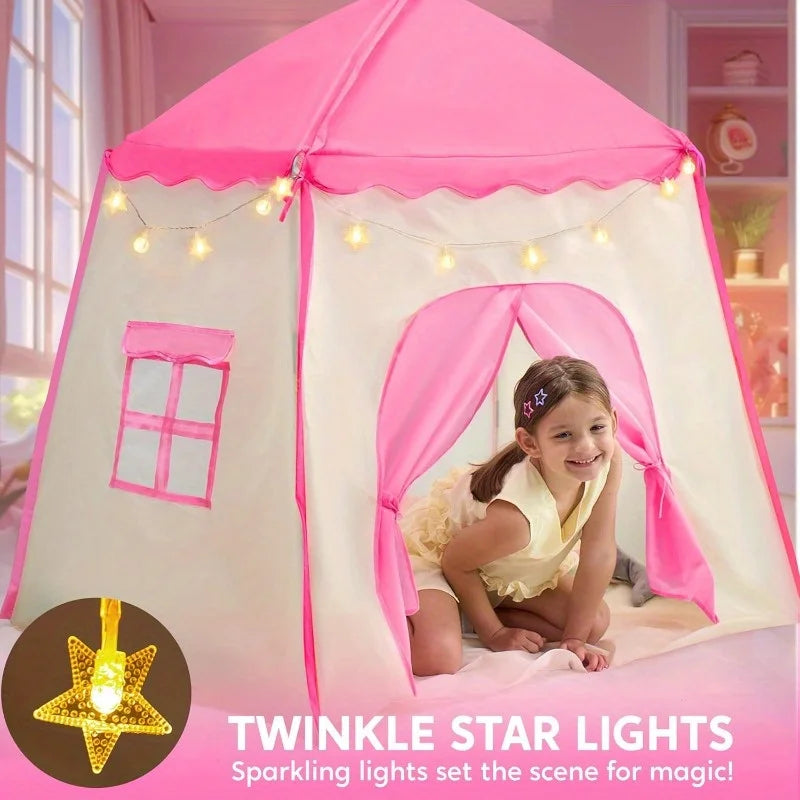 Joyfy Princess Tent With LED Star Lights For Kids Play by S And B Enterprise