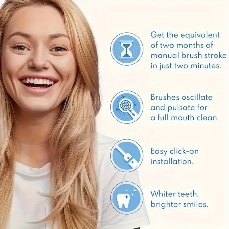 Electric Toothbrush Rotary With Timer Waterproof USB Rechargeable 10 Heads by S And B Enterprise