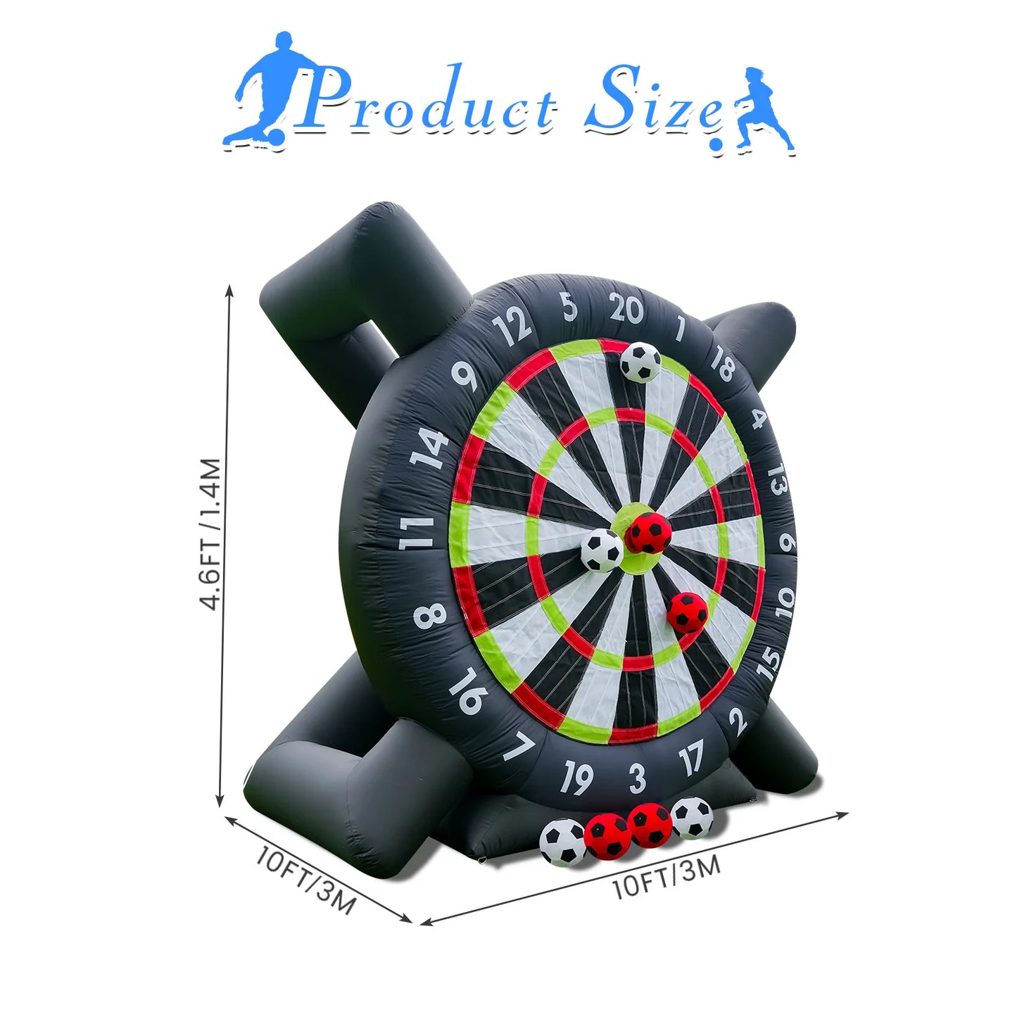 King Inflatable Soccer Ball Darts Board With 8 Balls And Blower