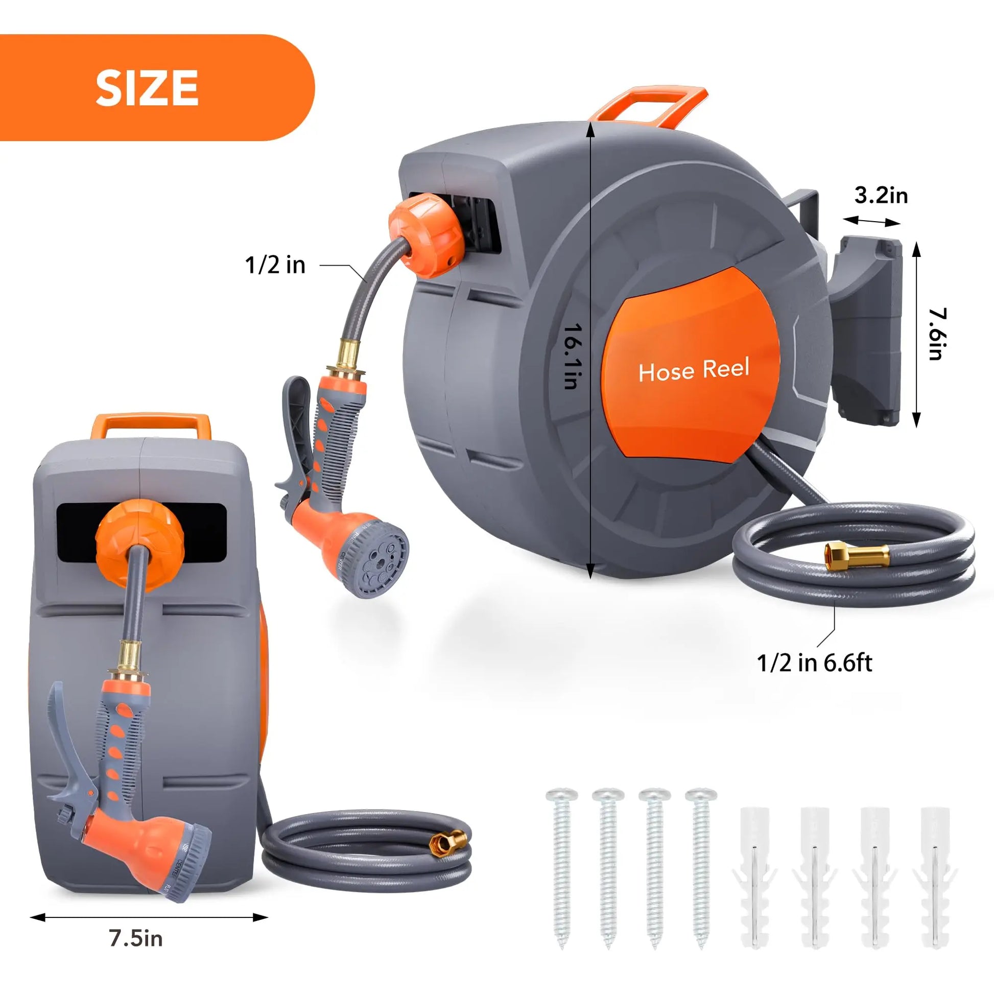 HiMISS Wall Mounted Retractable Garden Hose Reel Auto Rewind by S And B Enterprise