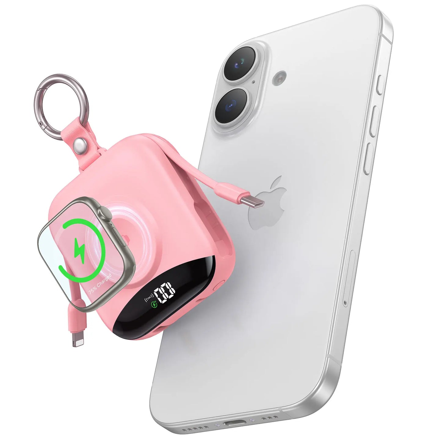 10000mAh Apple Watch Power Bank With Lightning-Type-C Cables
