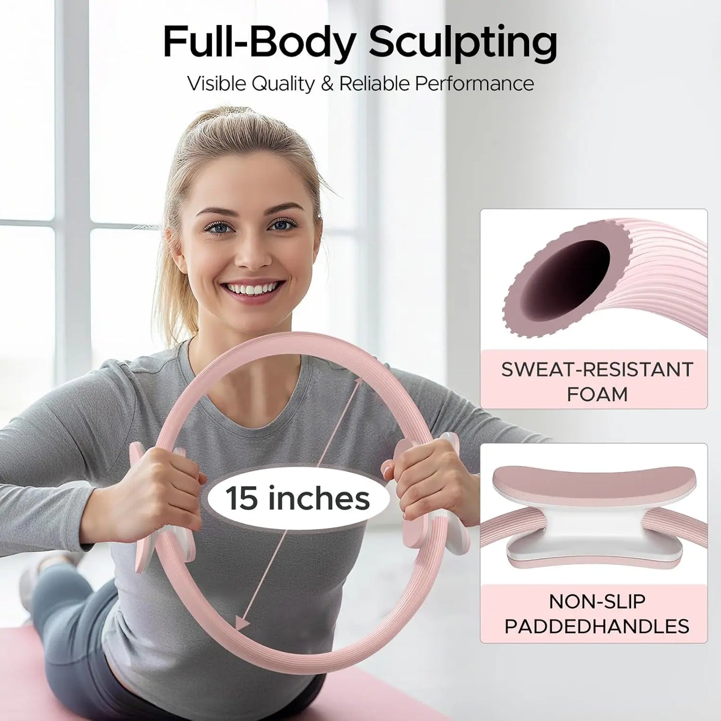 14-Piece Pilates Ring Kit for Women with Magic Circle, Mini Ball, Resistance Bands & Yoga Socks for Home Workouts by S And B Enterprise