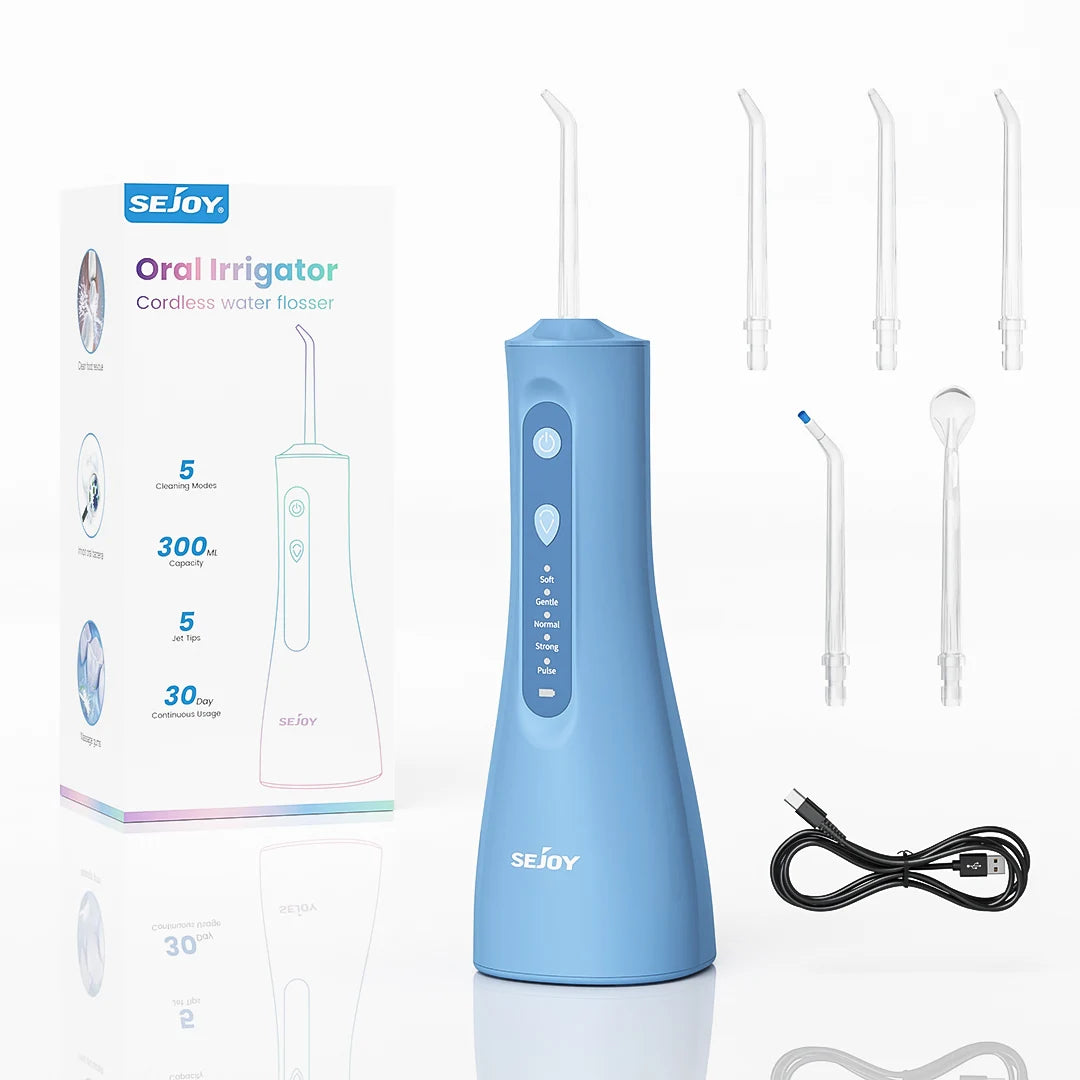 Sejoy Electric Water Flossers Oral Irrigator 5 Modes Portable Rechargeable by S And B Enterprise