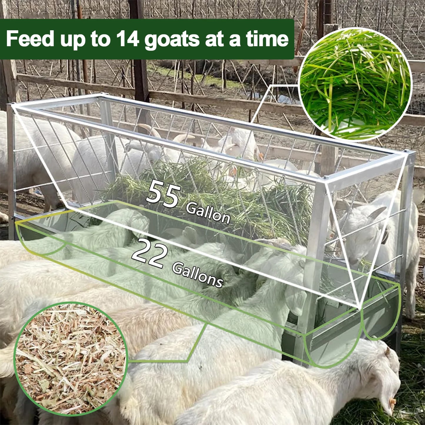 Goat Hay Feeder Heavy Duty Metal Trough For Livestock