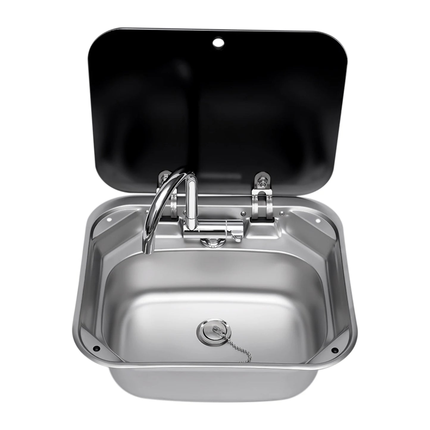 Rv Sink with Faucet, 304 Stainless Steel Hand Wash Basin Sink with Tap, large Capacity Sink and Flexible Faucet by S And B Enterprise