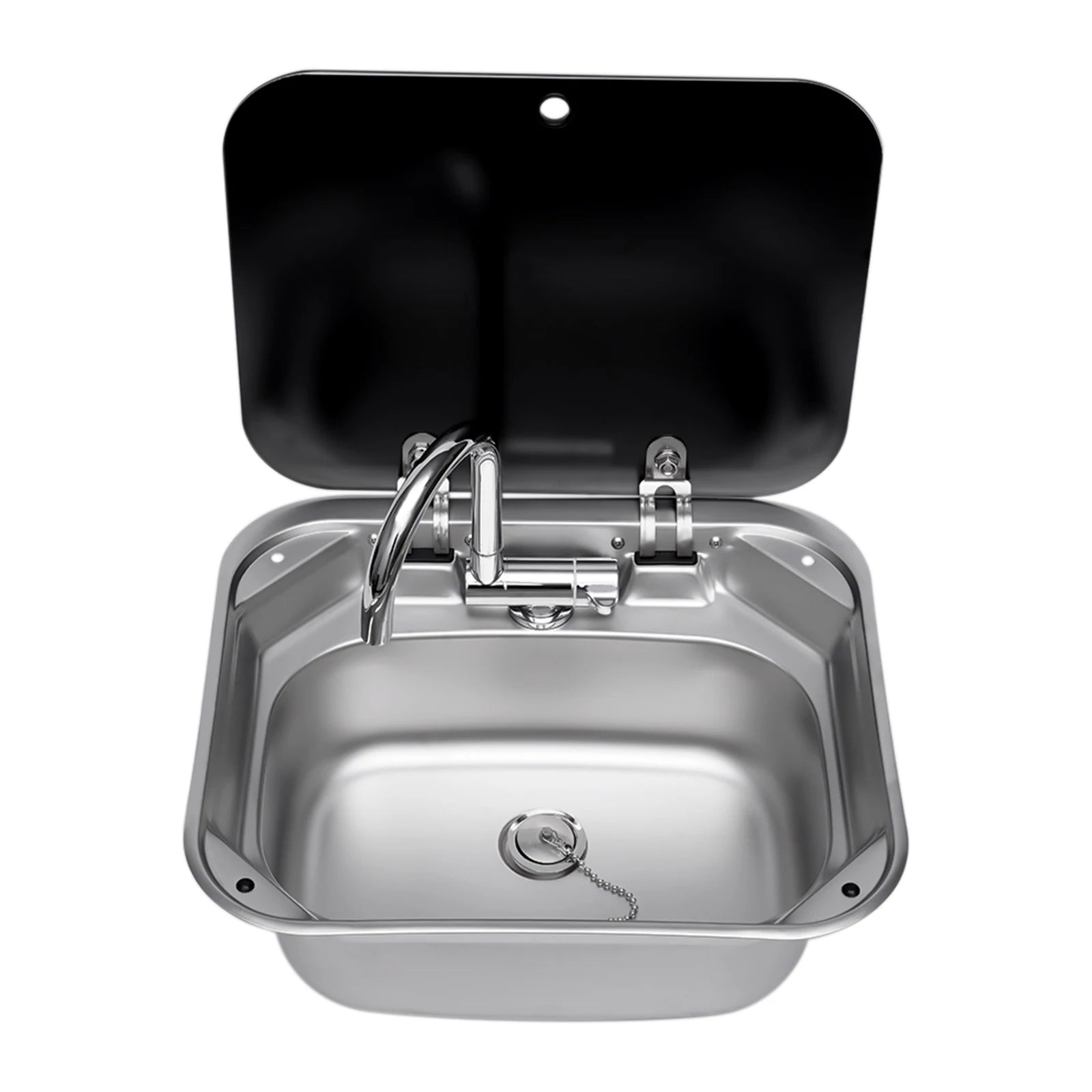 Rv Sink with Faucet, 304 Stainless Steel Hand Wash Basin Sink with Tap, large Capacity Sink and Flexible Faucet by S And B Enterprise