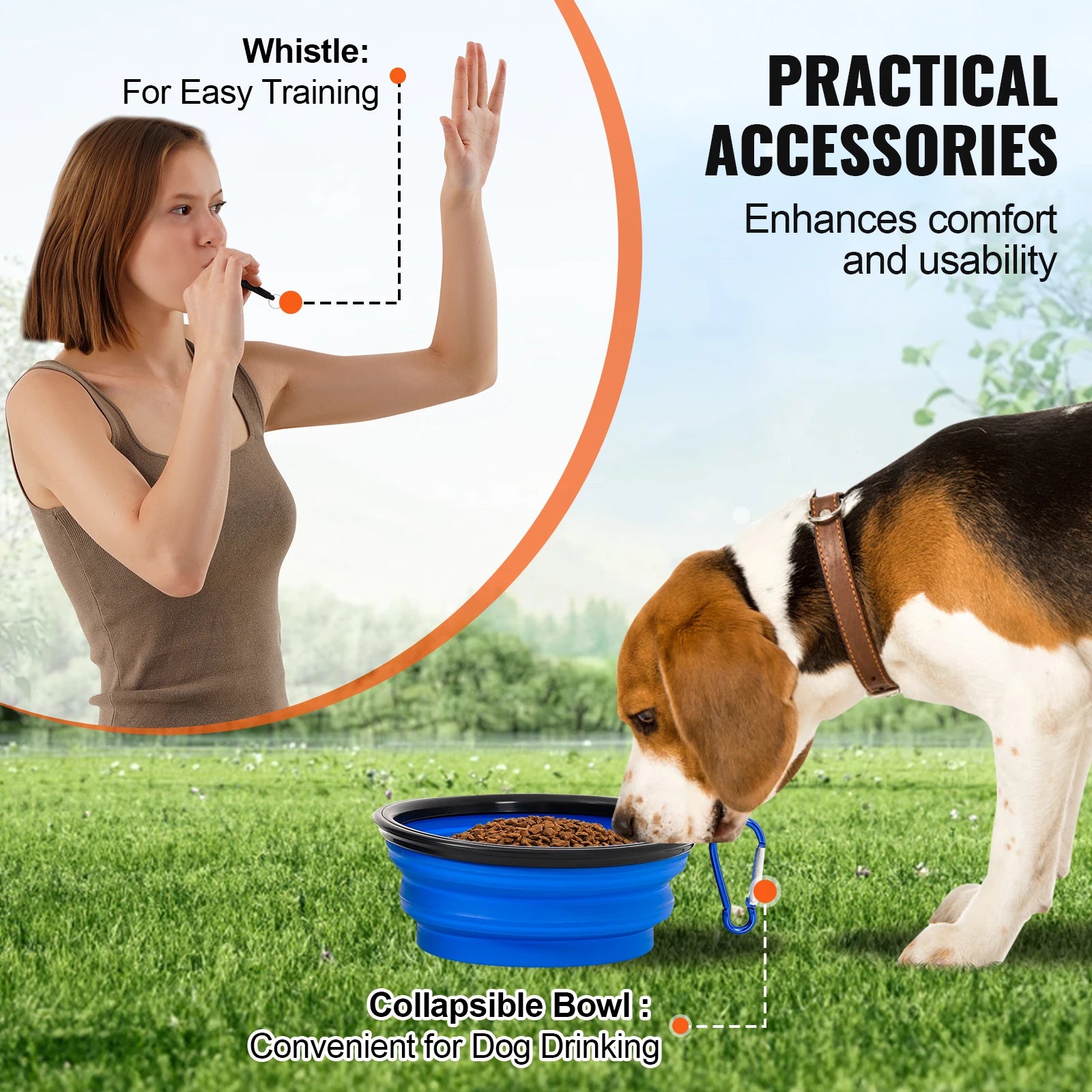 SucceBuy Dog Agility Training Equipment 4 PCS Set with Adjustable High Hurdles 6 Weave PolesJump Ring Square Pause Box Whistle by S And B Enterprise