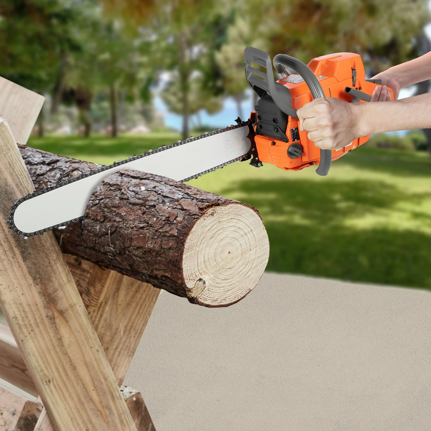 Gasoline Chainsaw 71.8cc 2-Stroke Engine For Wood Cutting