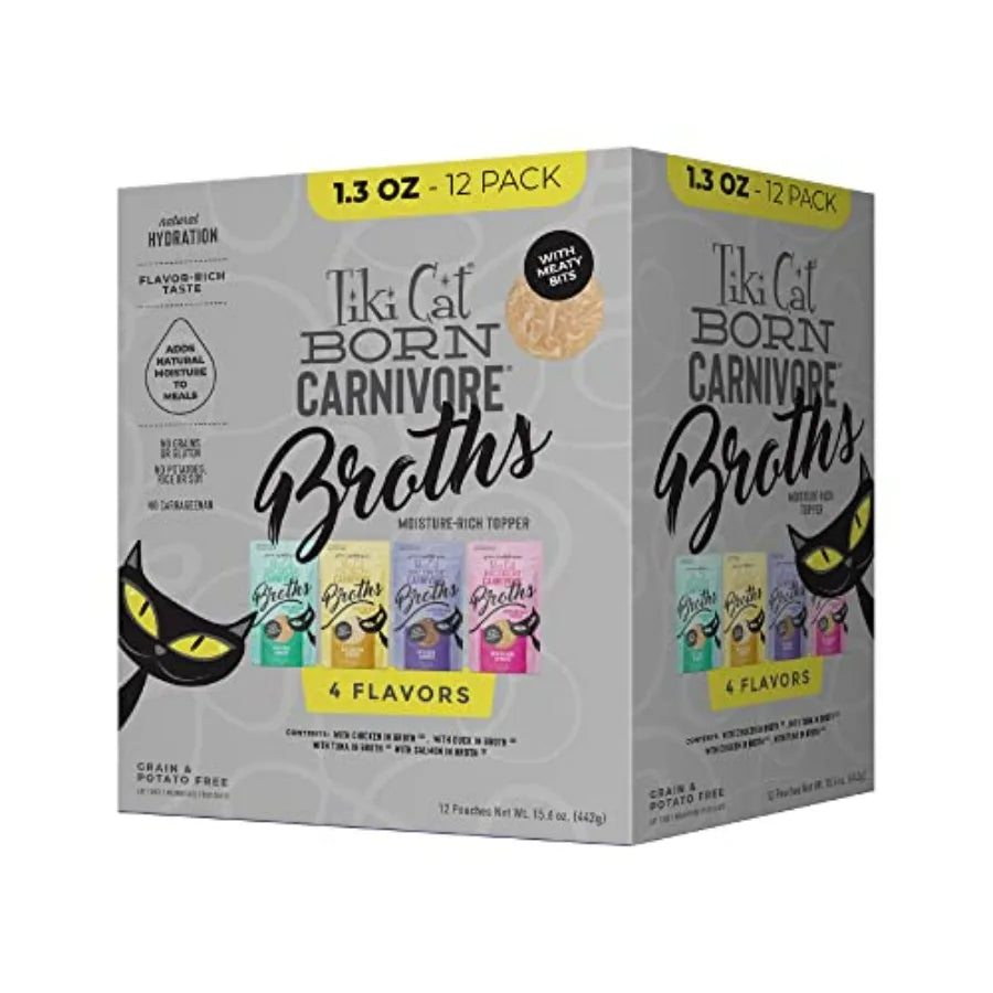 Tiki Cat Born Carnivore Broths Wet Cat Food Toppers Pack by S And B Enterprise