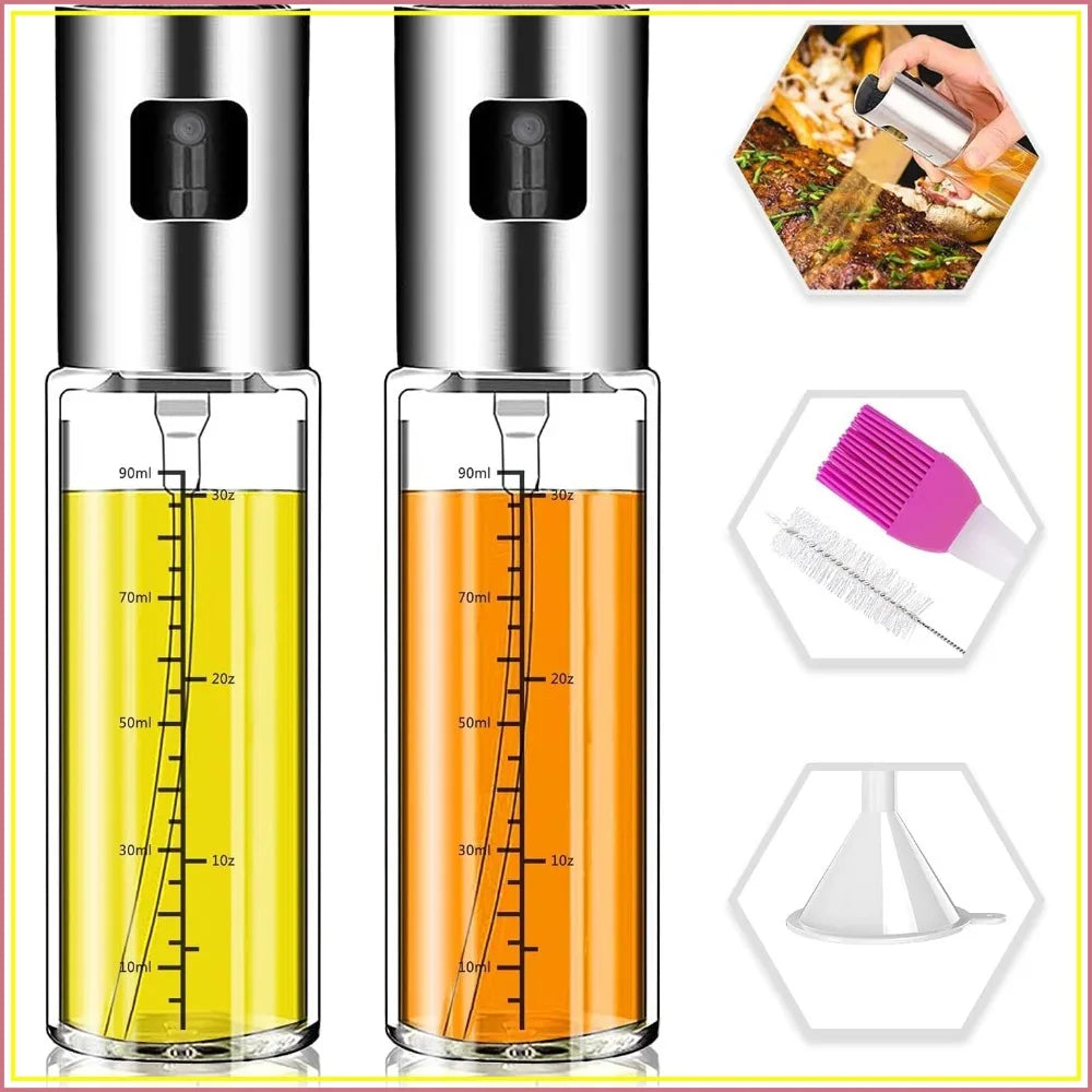 Oil Sprayer For Cooking 2-Pack Refillable Olive Oil Mister With Scale by S And B Enterprise