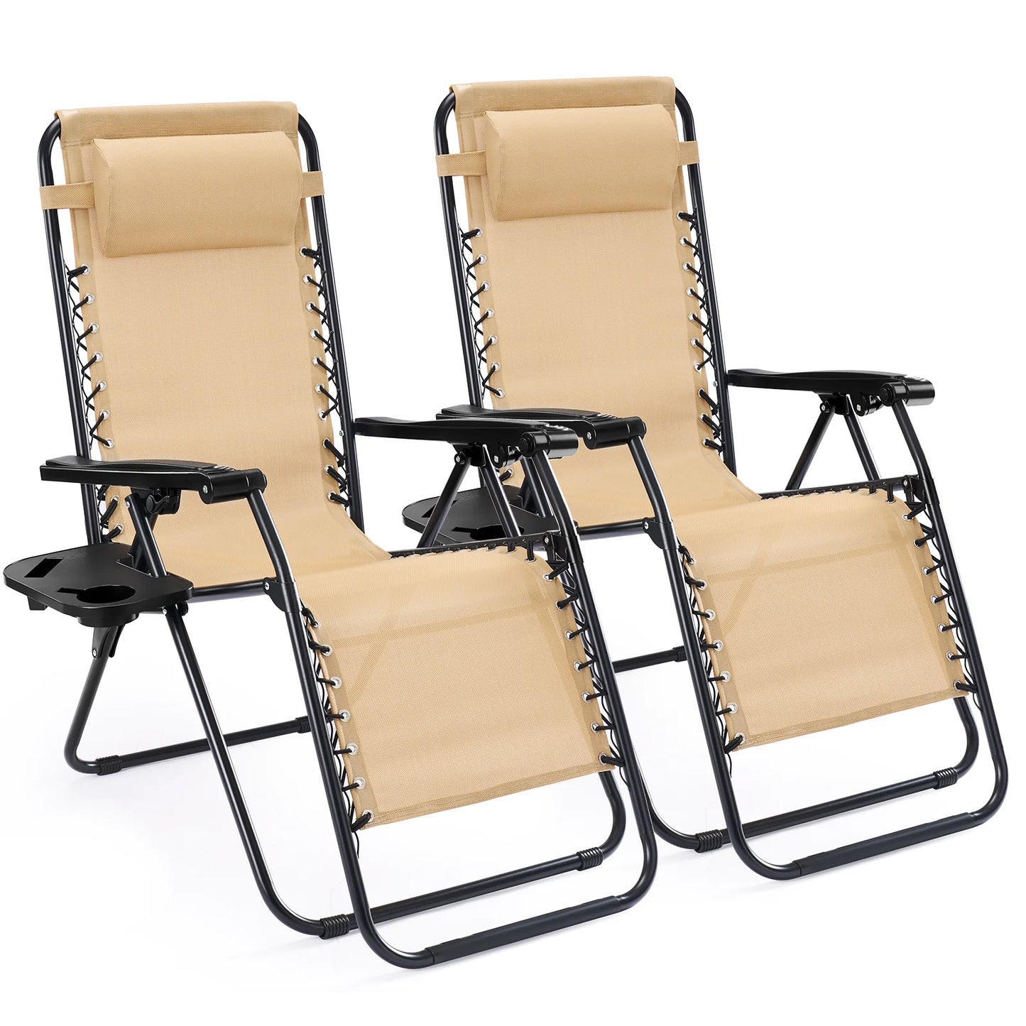 JHK Portable Zero Gravity Recliner Chairs With Cup Holders